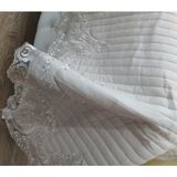 Bengi Ticaret Yatak Örtüsü Zümrüt Tek Kişilik Dantelli Toz Pembe %80 Pamuk El Yapım - 180 x 240 cm