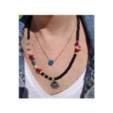Bengü Accessories Gözüm Sende Serisi Mercan, Inci, Oniks Taşlı Göz Kolye
