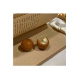 Bengü Accessories Karamel Makaron Tasarım Küpe