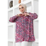 benguen 8882 Desenli Tesettür Gömlek Yeşil