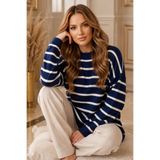 benguen Çizgili Triko Tunik R6038 Lacivert
