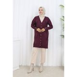 benguen Desenli Uzun Merserize Hırka N3193 Bordo