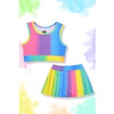 Beniizle Batik Desenli Şort Etekli Crop Kız Çocuk Sporcu Takım
