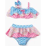 Beniizle Desenli Kız Çocuk Bikini Takımı - Pembe - 10 - 11 Yaş
