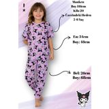 Beniizle Desenli Kız Çocuk Kısa Kollu Pijama Takımı