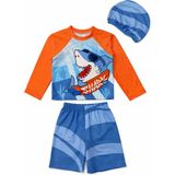 Beniizle Hawai Paradise Baskılı Erkek Çocuk Uzun Kollu Mayo - Turuncu - 7 - 8 Yaş