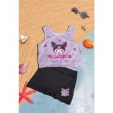 Beniizle Karakter Baskılı Desenli Crop Kız Çocuk Mayo Bikini Takım