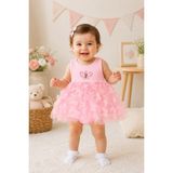 Beniizle Kelebek Nakışlı Kız Bebek Elbise - 3 - 6 Ay - Pembe