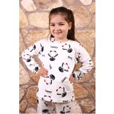 Beniizle Penguen Desenli %100 Pamuk Kız Çocuk Pijama Takım
