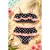 Beniizle Puan Desenli Kız Çocuk Bikini Takımı - Siyah - 8 - 9 Yaş