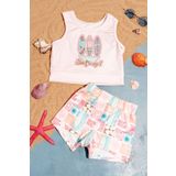 Beniizle Surf Baskılı Crop Kız Çocuk Mayo Bikini Takım