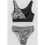 Beniizle Zebra Desenli Kız Çocuk Bikini Takım