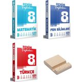 Benim Hocam Yayınları LGS 8. Sınıf Matematik Fen Bilimleri ve Türkçe Benim Fasikülüm 3lü Set + Telefon Standı