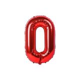 Benim Marifetlerim 0 Rakamı Kırmızı Folyo Balon 16 Inch 40 cm