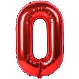Benim Marifetlerim 0 Rakamı Kırmızı Folyo Balon 40 İnch 90 Cm