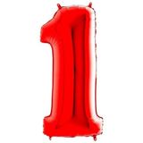 Benim Marifetlerim - 1 Rakamı Kırmızı Folyo Balon 16 inch 40 cm