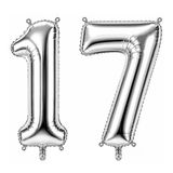 Benim Marifetlerim - 17 rakamı Gümüş Folyo Balon 16 inch 40 cm