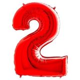 Benim Marifetlerim - 2 Rakamı Kırmızı Folyo Balon 40 inch 90 cm