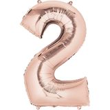 Benim Marifetlerim - 2 Rakamı Rose Gold Balon 16 inch 40 cm