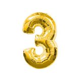 Benim Marifetlerim - 3 Rakamı Altın Folyo Balon 16 inch 40 cm