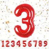 Benim Marifetlerim - 3 Rakamı Kırmızı Folyo Balon 16 inch 40 cm