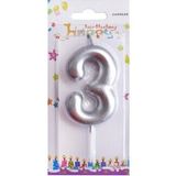 Benim Marifetlerim - 3 Yaş Gümüş Pasta Mumu