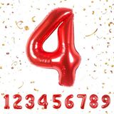 Benim Marifetlerim - 4 Rakamı Kırmızı Folyo Balon 16 inch 40 cm
