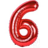 Benim Marifetlerim - 6 Rakamı Kırmızı folyo Balon 16 inch 40 cm