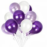 Benim Marifetlerim Beyaz Lila Mor Metalik Balon 12 inch 10 Adet