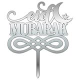 Benim Marifetlerim - Eid Mubarek Gümüş Pleksi Pasta Süsü