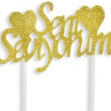 Benim Marifetlerim - Evadan Simli Altın Seni Seviyorum Pasta Süsü
