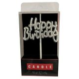 Benim Marifetlerim Happy Brithday Gümüş Pasta Mumu