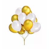 Benim Marifetlerim Metalik Altın Beyaz Balon 12 İnch 5 Adet