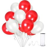 Benim Marifetlerim - Metalik Kırmızı Beyaz Balon 12 inch 30 Adet