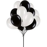 Benim Marifetlerim Metalik Siyah Beyaz Balon 12 Inch 10 Adet
