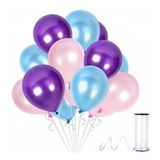 Benim Marifetlerim - Mor Pembe Mavi Metalik Balon 12 inch 25 Adet