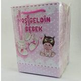 Benim Marifetlerim - Pembe Hoşgeldin Bebek Karton Çanta 25 Adet 14 * 17