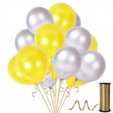 Benim Marifetlerim - Sarı Gümüş Metalik Balon 12 inch 25 Adet