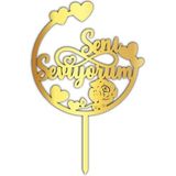 Benim Marifetlerim - Seni Seviyorum Altın Pleksi Pasta Süsü