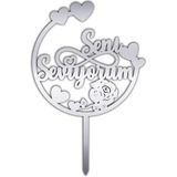 Benim Marifetlerim - Seni Seviyorum Gümüş Pleksi Pasta Süsü