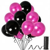 Benim Marifetlerim - Siyah Fuşya Metalik Balon 12 inch 10 Adet