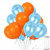 Benim Marifetlerim - Turuncu Mavi Metalik Balon 12 inch 10 Adet