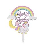 Benim Marifetlerim - Unicorn Ahşap Pasta Süsü