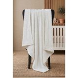 BenimBebek Tek Kat Ekonomik 80X90 Nohut Kumaş Bebek Battaniyesi - Beyaz - 80 x 80 cm
