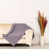 BenimOl Antrasit Fümedokuma Kadife Şönil Düz Kumaş Çift Taraflı Koltuk Şalı Örtüsü Maxi Set (3+3+1+1) - 175 x 215 cm