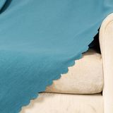 Benimol Mavi Dokuma Kadife Şönil Düz Kumaş Çift Taraflı Koltuk Şalı Örtüsü Maxi Set (3+3+1+1) - 175 x 215 cm