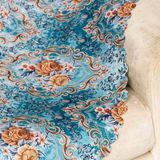 Benimol Mavi Zemin Efektli Modern Damask Desen Dokuma Kadifeşönil Koltuk Şalı Örtüsü Maxi Set (3+3+1+1) - 175 x 215 cm - Kahverengi