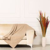 Benimol Vizon Dokuma Kadife Şönil Düz Kumaş Çift Taraflı Koltuk Şalı Örtüsü Maxi Set (3+3+1+1) - 175 x 215 cm