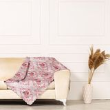 Benimol Vizon Zemin Efektli Modern Damaskdesen Dokuma Dijital Baskılı Kadife Şönil Koltuk Şalı Örtüsü Maxi Set (3+3+1+1) - 175 x 215 cm - Mürdüm
