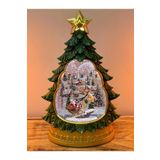 BENİMOLMALI Çam Ağacı Tasarımı Işıklı Müzikli Kar Küresi Ürün Ölçüleri 31*20Cm, Noel Baba Dans Etmez, Hareketli